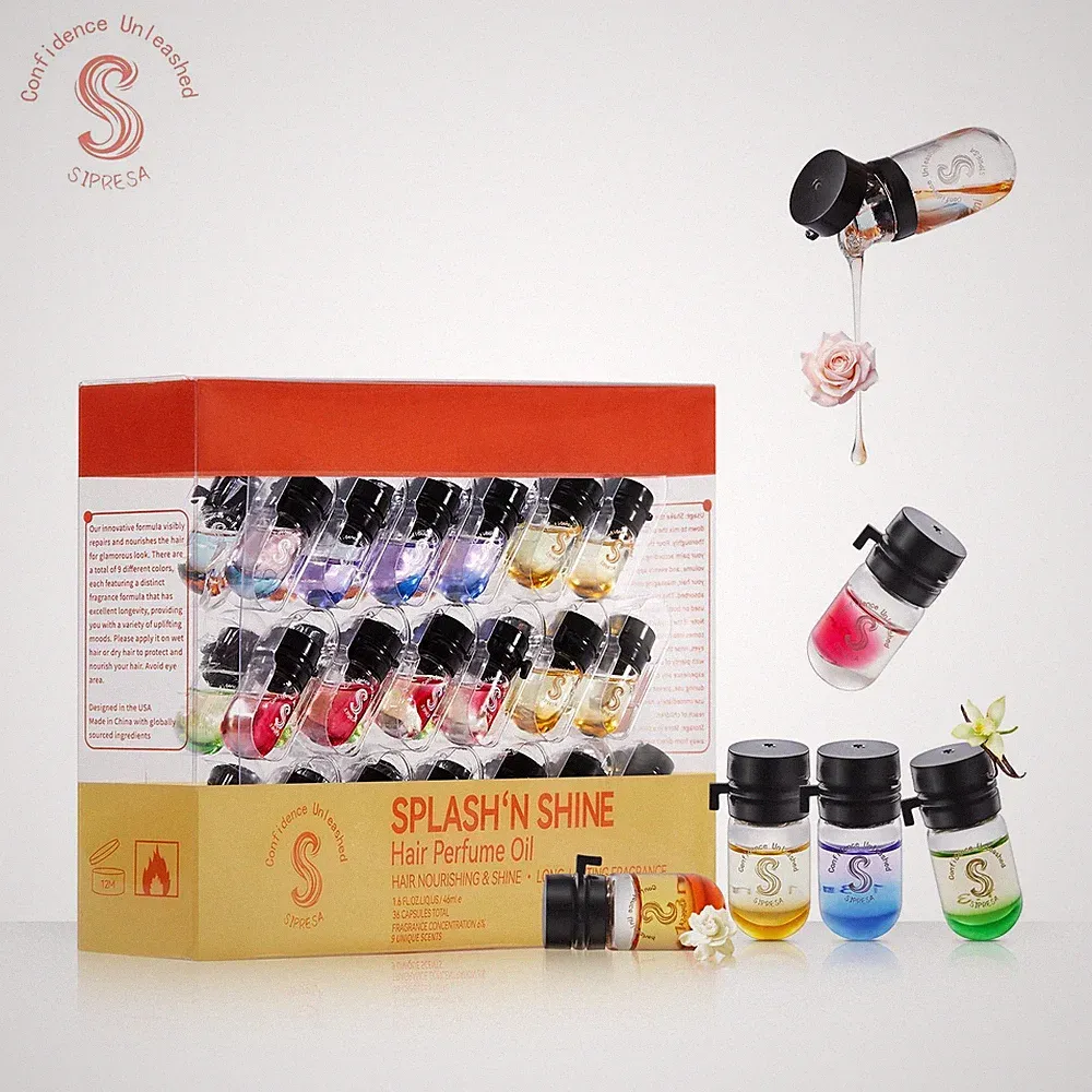 36pcs Hair Perfume Oil Set Travel Size Plant-Based 9 Scents 72H Long-Lasting